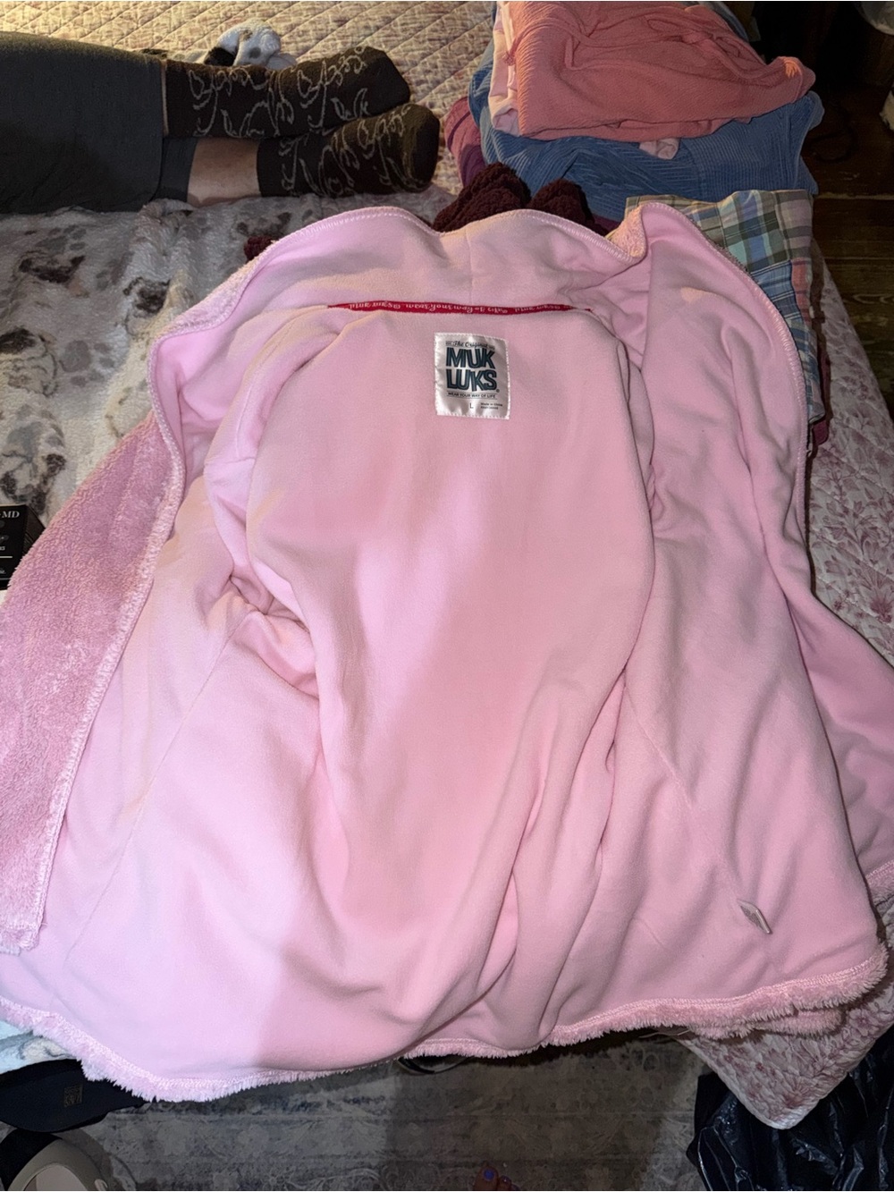 MUKLUKS Pink Women's Cozy Fleece Jacket NWT